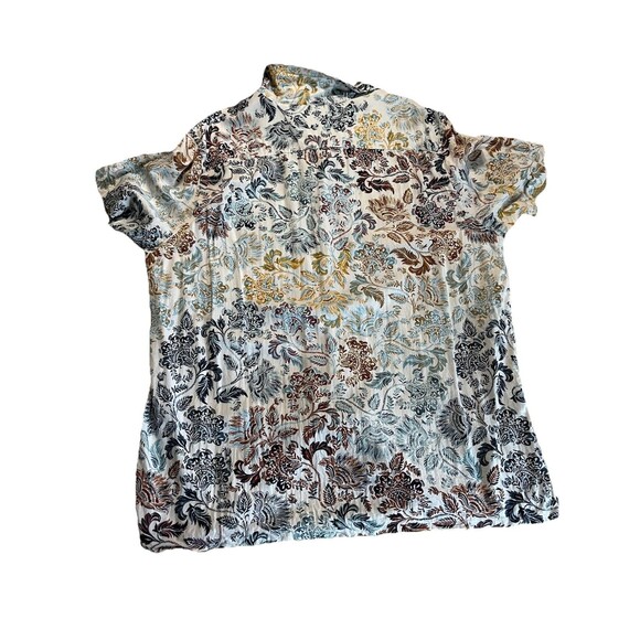 Club Room Luxury  Short Sleeve Button Front Palm Print Silk Blend Shirt Men's XL - Picture 3 of 6